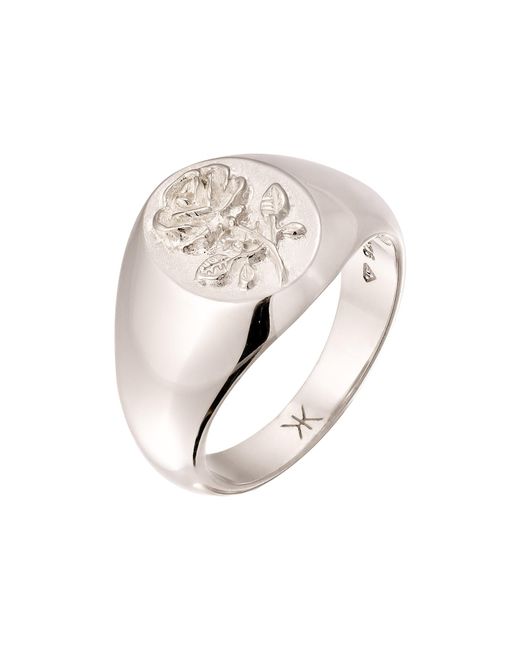 Kuzzoi Ring Rose in White für Herren