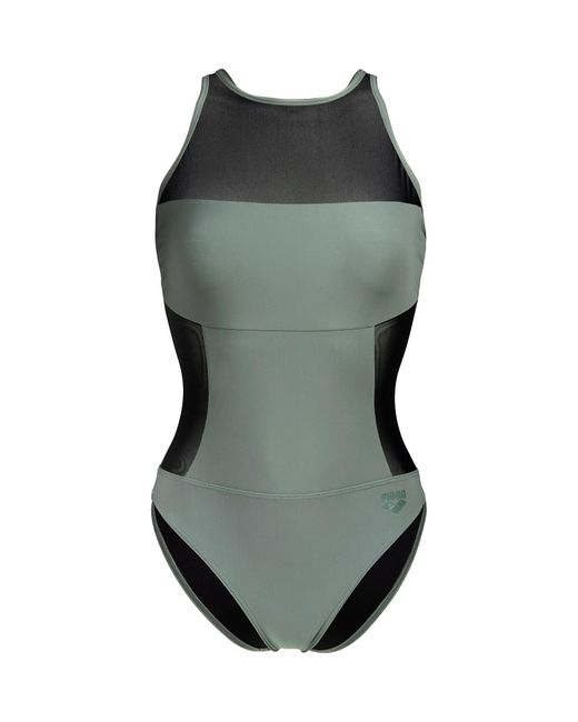 Arena Gray Badeanzug Mesh Panels Pro Back