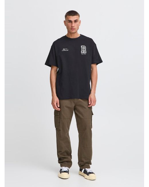Solid Rundhalsshirt Sdrowdy in Black für Herren