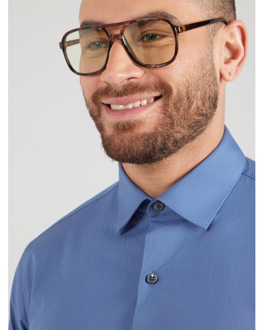 Calvin Klein Hemd Slim Fit Solid Stretch in Blue für Herren