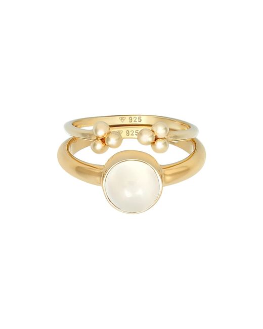Elli Premium Metallic Ring Edelstein Ring