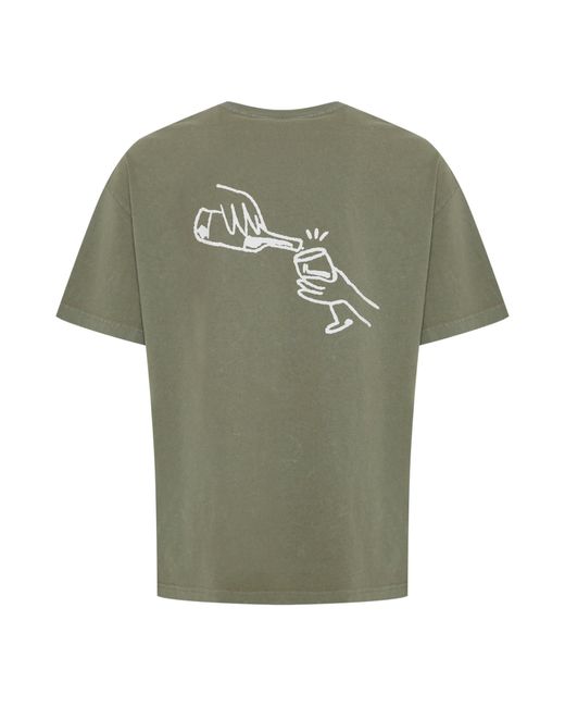 Solid T-shirt 'ismail' in Green für Herren