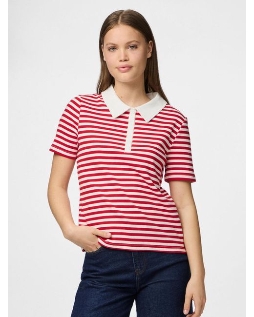 Pieces Red Poloshirt