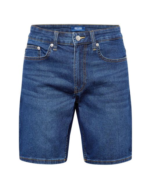 Only & Sons Shorts 'weft' in Blue für Herren