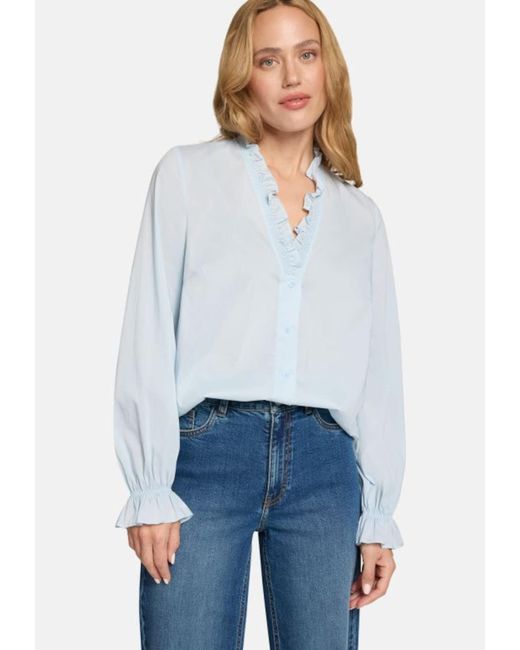 Zero Blue Bluse Mit Rüschen