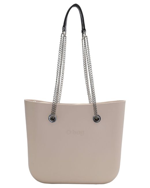 O bag Natural Shopper Tasche Wasserabweisend, Mit Innentasche Mini