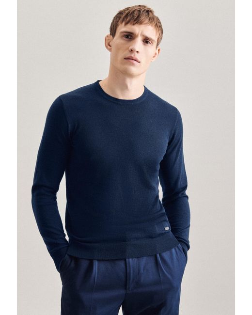 Seidensticker Pullover Schwarze Rose in Blue für Herren