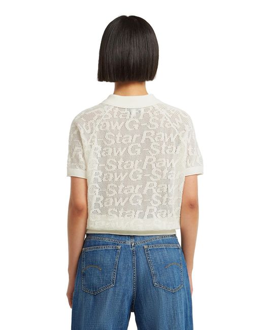 G-Star White Pullover 'Pointelle'