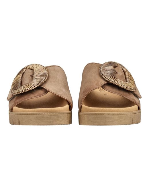 Gabor Brown Pantoletten Leder Pantolette