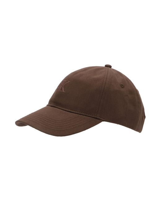 Calvin Klein Brown Cap Ck Monogram Tonal Embroidery Baseball
