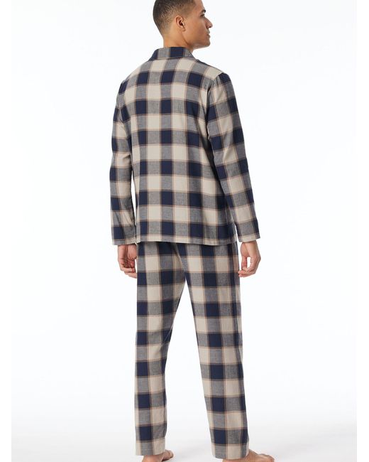 Schiesser Pyjama Selected Premium Warming in Black für Herren