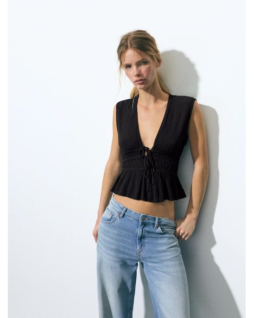 Pull&Bear Black Blusentop