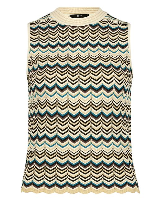 Zero Black Strick-Top Mit Muster