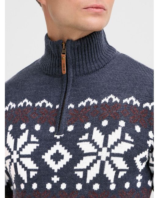 Solid Pullover Norwin in Blue für Herren