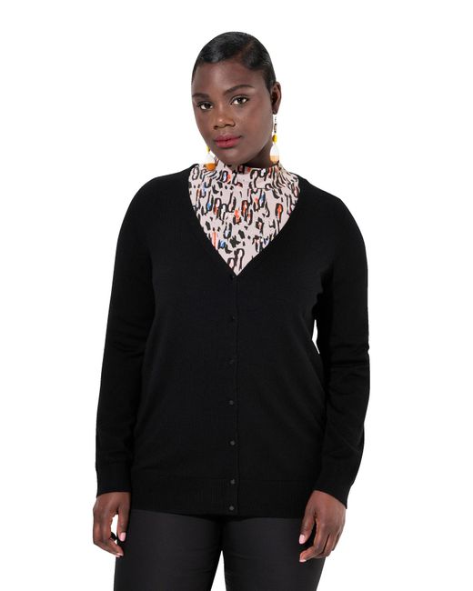 Ulla Popken Black Strickjacke