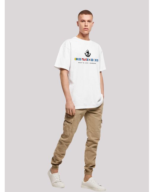 F4NT4STIC T-Shirt Seglerfahnen Knut & Jan Hamburg in White für Herren