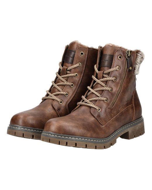Tom Tailor Brown Schnürstiefelette