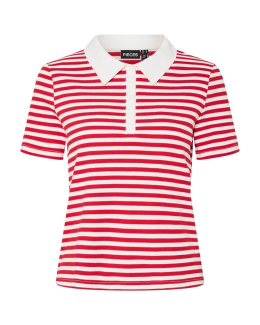 Pieces Red Poloshirt