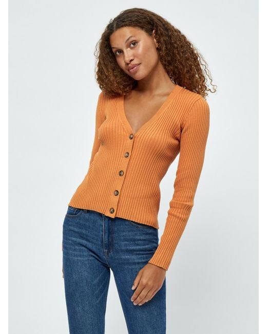 Peppercorn Orange Strickjacke Tana