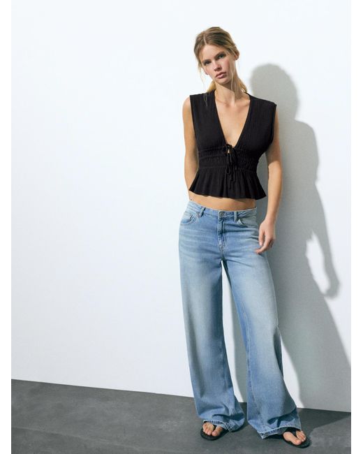 Pull&Bear Black Blusentop