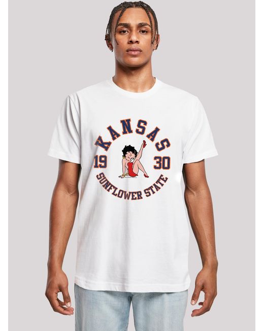 F4NT4STIC T-Shirt Betty Boop Kansas Sunflower State in Gray für Herren