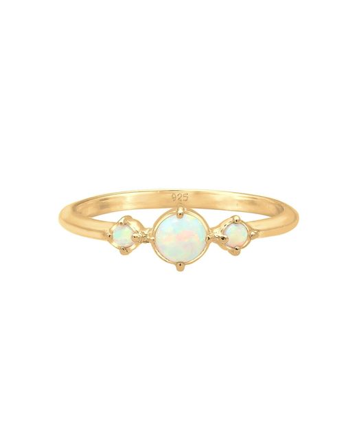 Elli Jewelry White Ring Opal