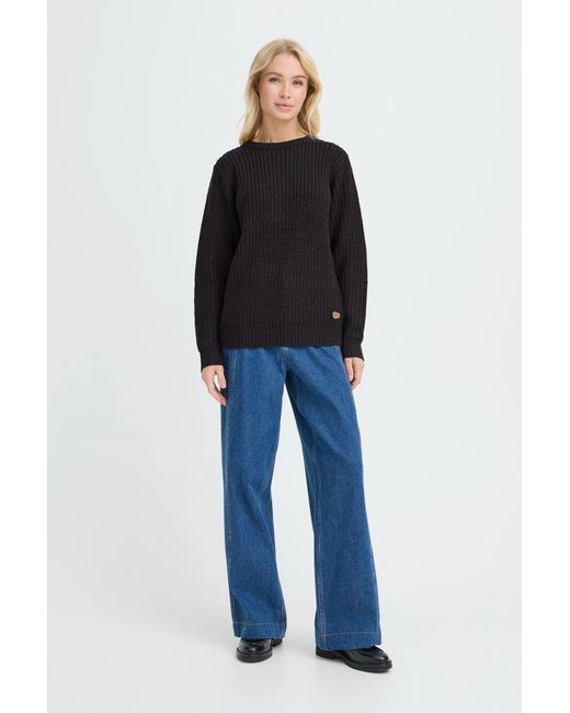 Oxmo Black Strickpullover Oxedna Oneck