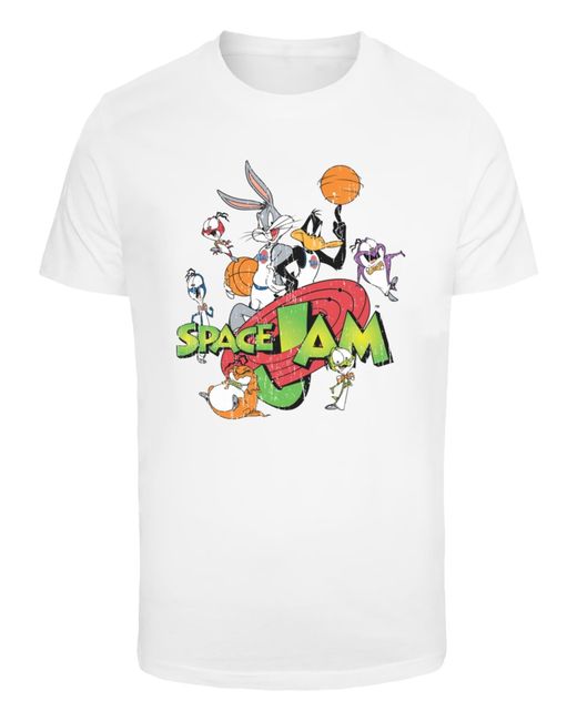 Merchcode Shirt Space Jam Team in White für Herren