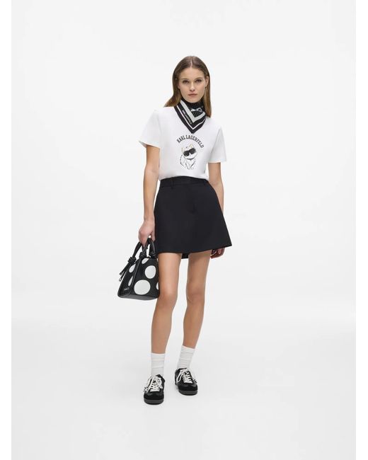 Karl Lagerfeld White T-Shirt Ikon Choupette