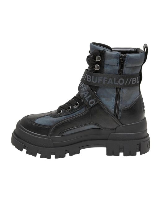 Buffalo Black Schnürstiefelette Aspha