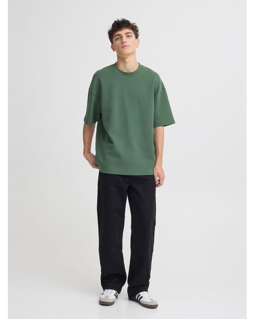 Solid Rundhalsshirt Sdroland in Green für Herren