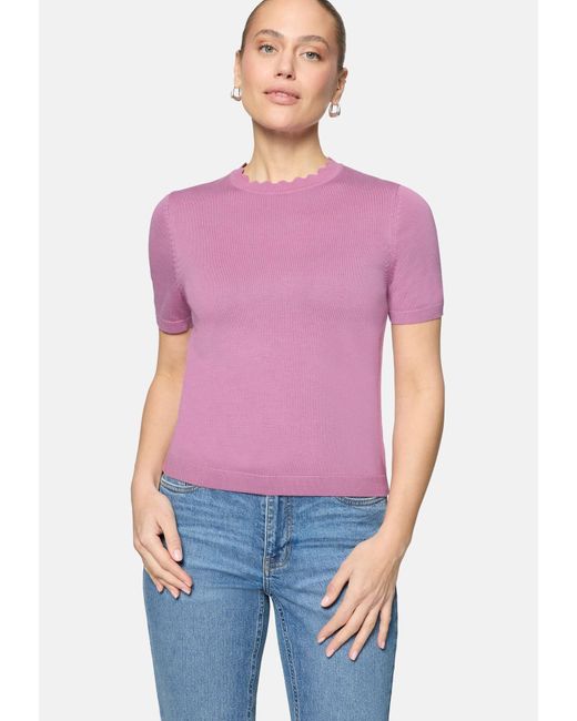 Zero Pink Kurzarmpullover Mit Wellensaum