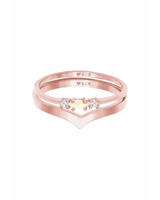 Elli Jewelry Multicolor Ring Set