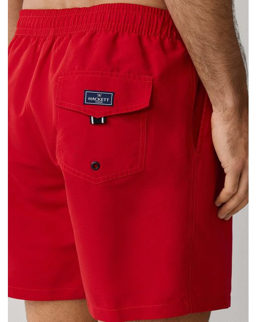 Hackett Badeshorts Icon Solid in Red für Herren