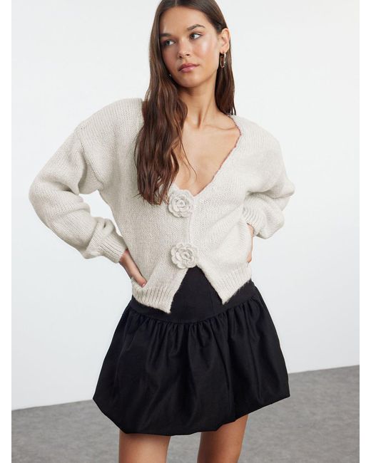 Trendyol White Strickjacke