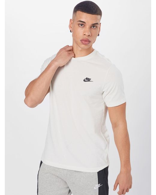 Nike T-shirt 'club' in White für Herren