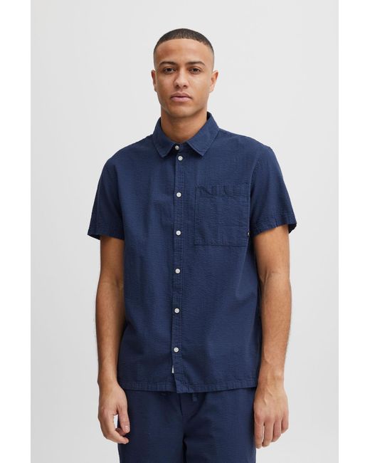 Solid Hemd Frevne in Blue für Herren