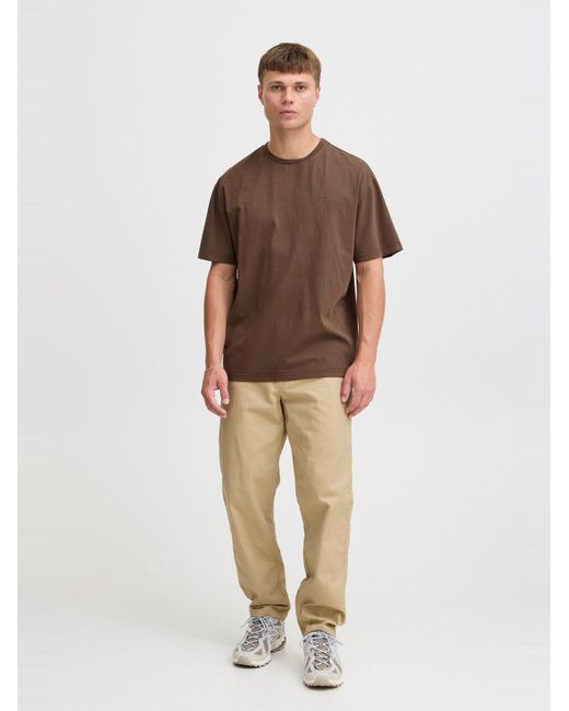 Solid T-Shirt in Brown für Herren