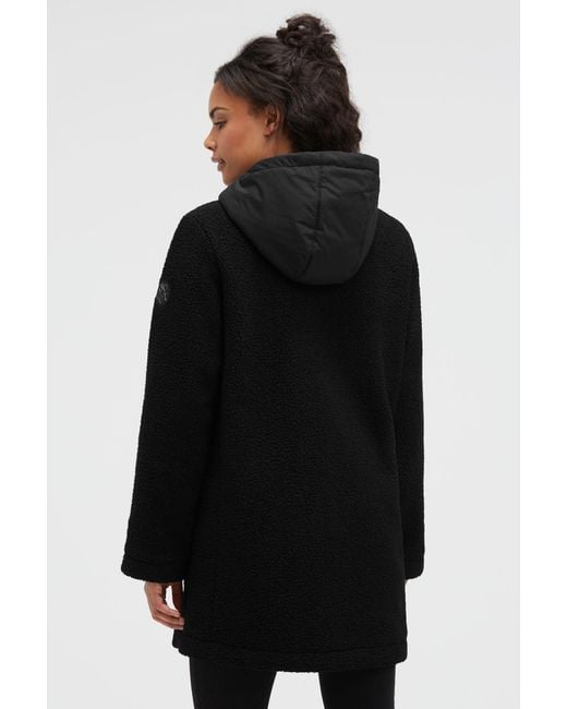 SOCCX Black Kurzmantel Mit Boucl-Optik Und Kapuze