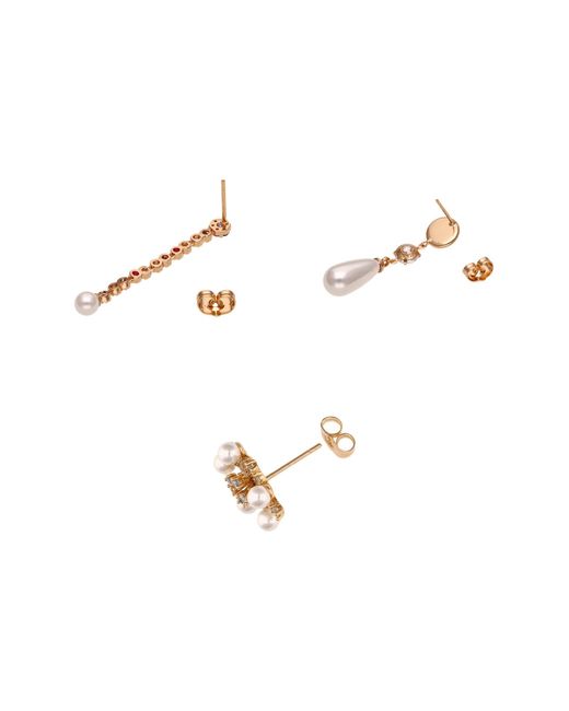 faina White Earrings Set