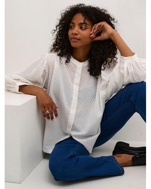 Kaffe White Bluse Ka Roca