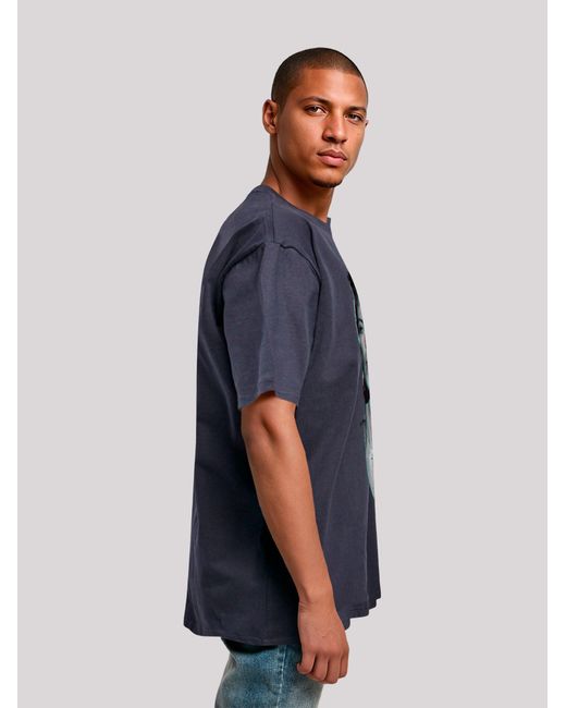 F4NT4STIC T-Shirt Tv Times Pop Star David Bowie Portrait 1977 in Blue für Herren