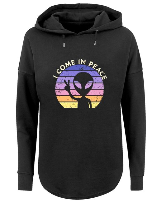 F4NT4STIC Black Sweatshirt 'Alien Peace Sunset'