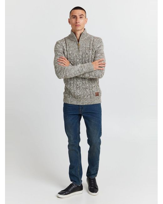 Solid Strickpullover Pankraz in Gray für Herren