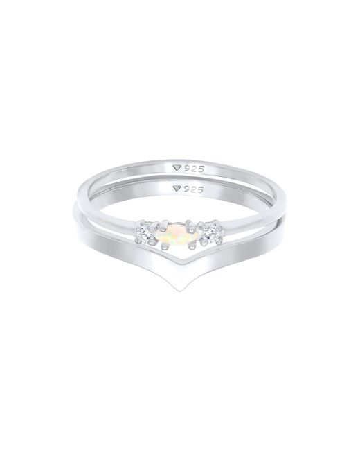 Elli Jewelry Multicolor Ring opal