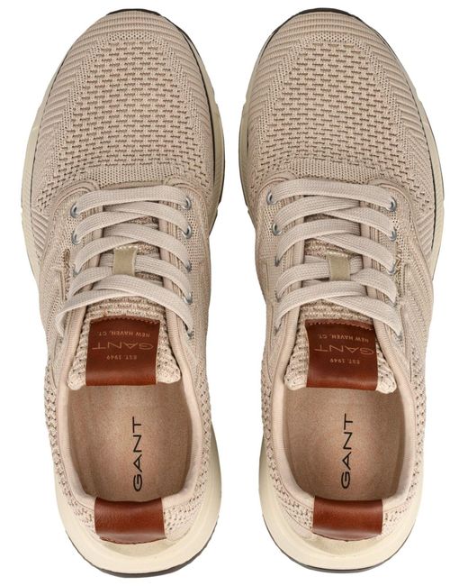 Gant Leder/Mesh Sneaker in Natural für Herren