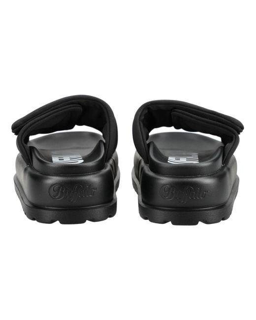 Buffalo Black Pantolette Palma Velcro