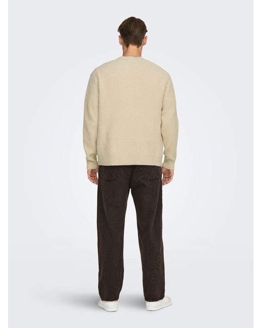 Only & Sons Strickjacke Onsframe in Natural für Herren