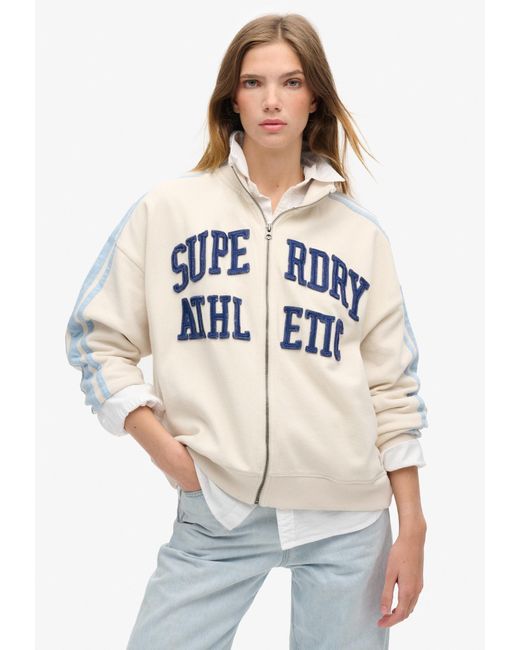 Superdry White Sweatjacke 'Athletic Essentials'