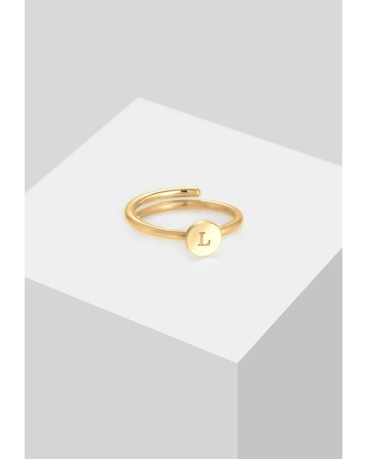 Elli Jewelry Metallic Ring Initial, Buchstabe